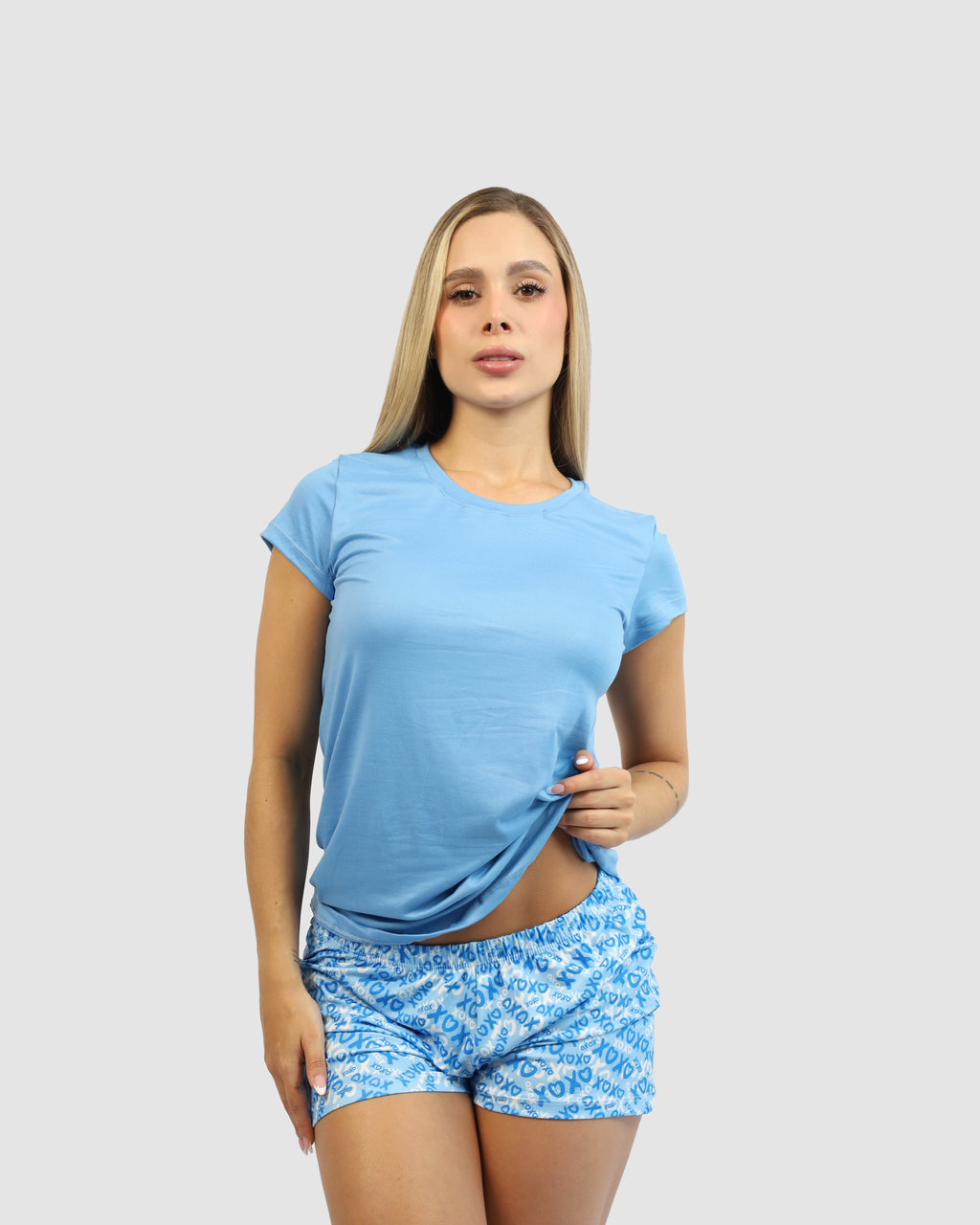 Pijama para Mujer - Angela Pack X3, Tonos Amarillo, Azul Claro y Rosado