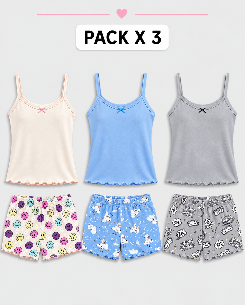 Pijama para Mujer - Camila Pack X3, Estampada