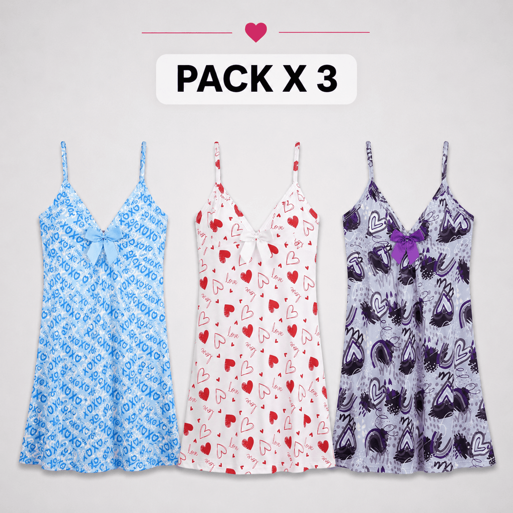 Bata Dama Valentina | Pack X 3 Und | Estampada | Piel de Durazno | - Vestiganga