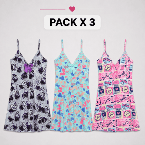 Bata Dama Valeria X 3 Und. | Estampada | Piel de Durazno | - Vestiganga