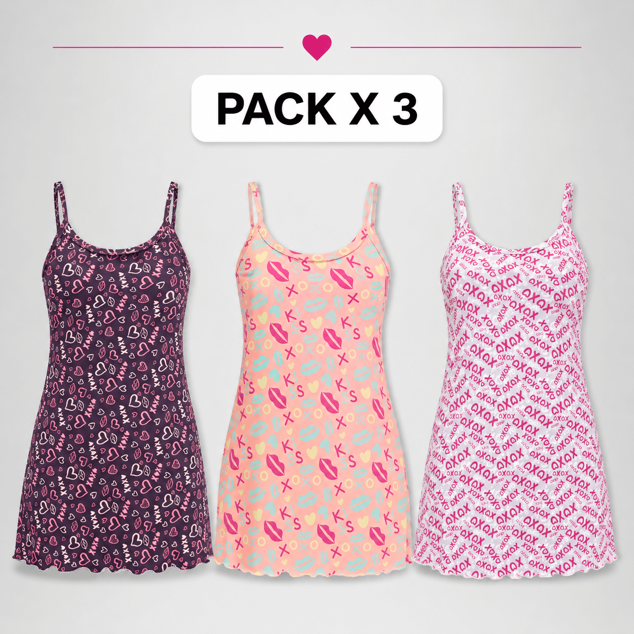 Bata para Mujer - Valentina Pack X3, Estampada - Vestiganga