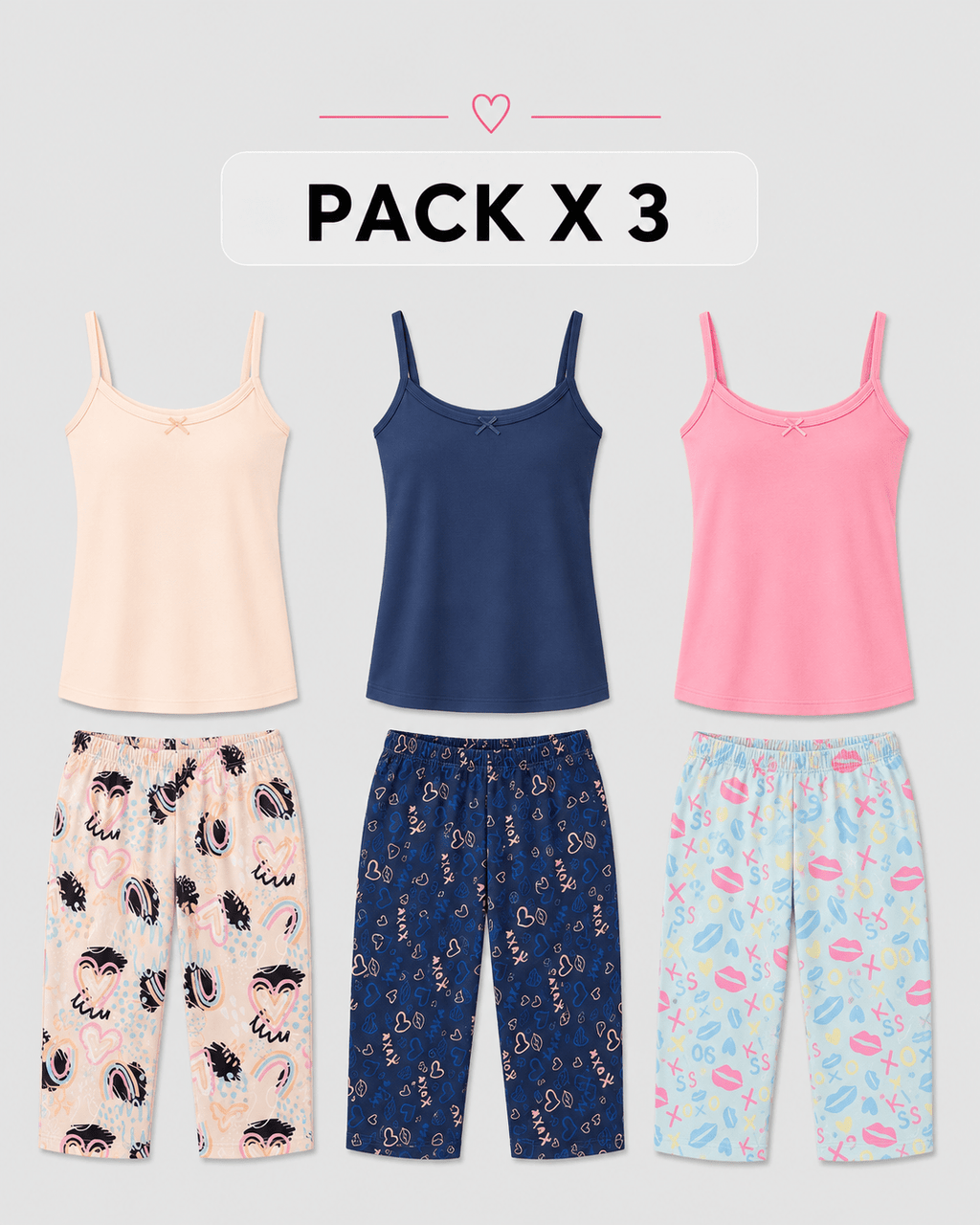 Capri para Mujer - Amelia Pack X3 Estampado - Vestiganga