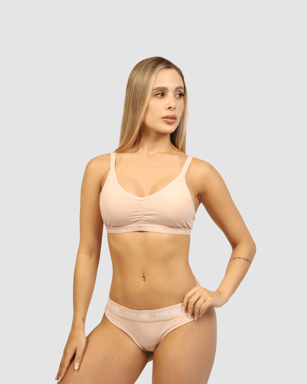 Conjunto para Mujer - Top y Tanga, Algodón | Salmón - Vestiganga