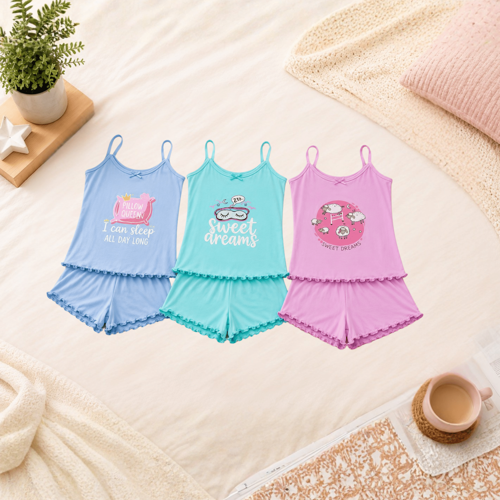 Pack X3 Multiuso Juvenil Sara|Talla Unica|Estampado| - Vestiganga