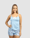 Pijama Alejandra| Set x3 | Tallada | Tiras Estampada | - Vestiganga