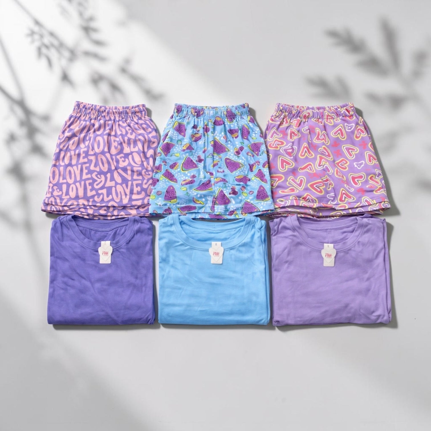 Pijama Camiseta y Short Angela | Set X3 | Short Estampado | - Vestiganga