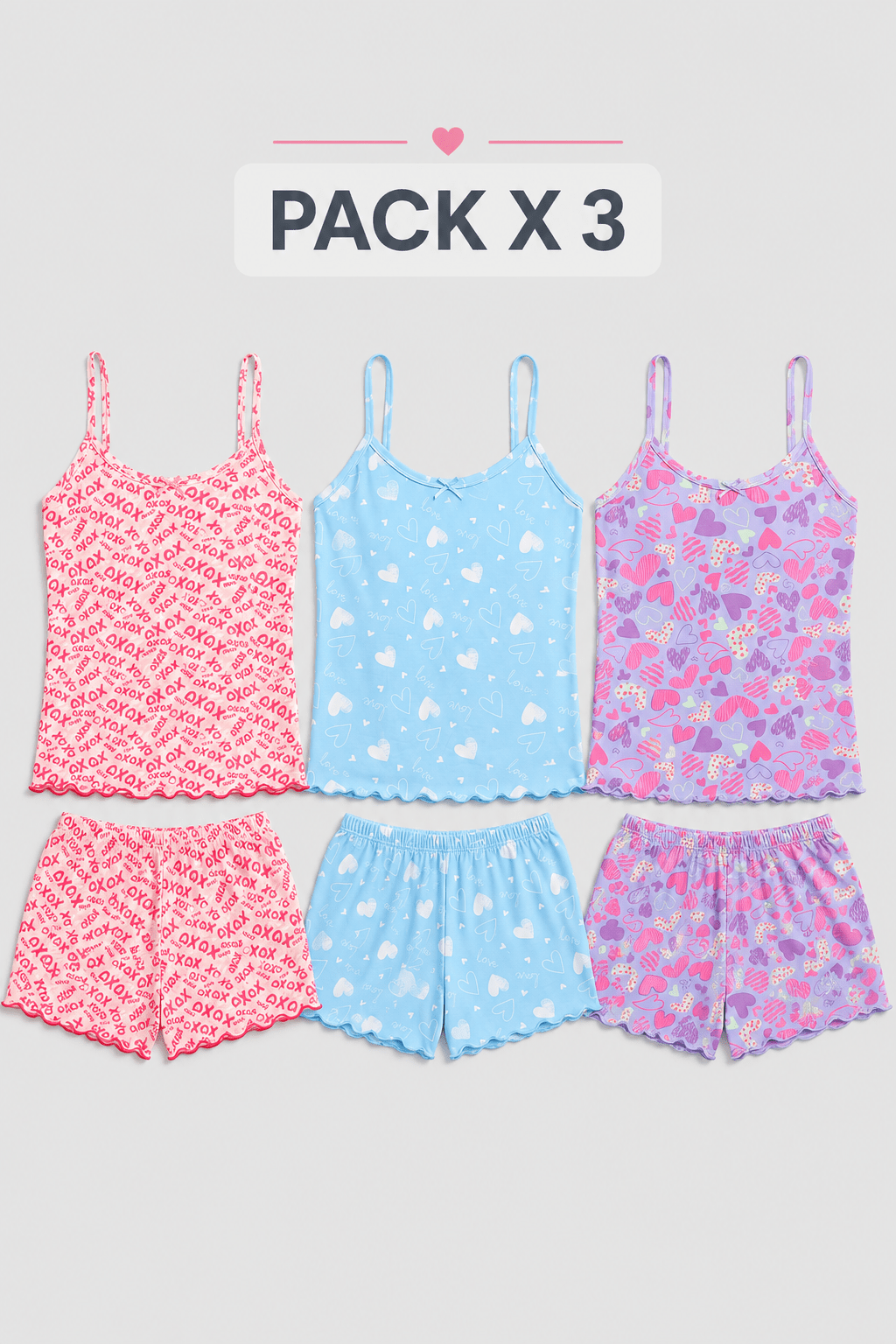 Pijama Dama Ariana | Set X3 | Talla única | Estampada Full | - Vestiganga