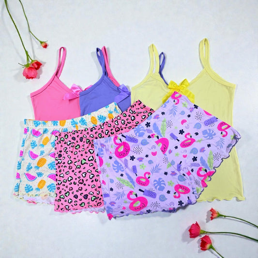 Pijama Dama Set x3 Piel Durazno Azul Lila Amarillo Vestiganga