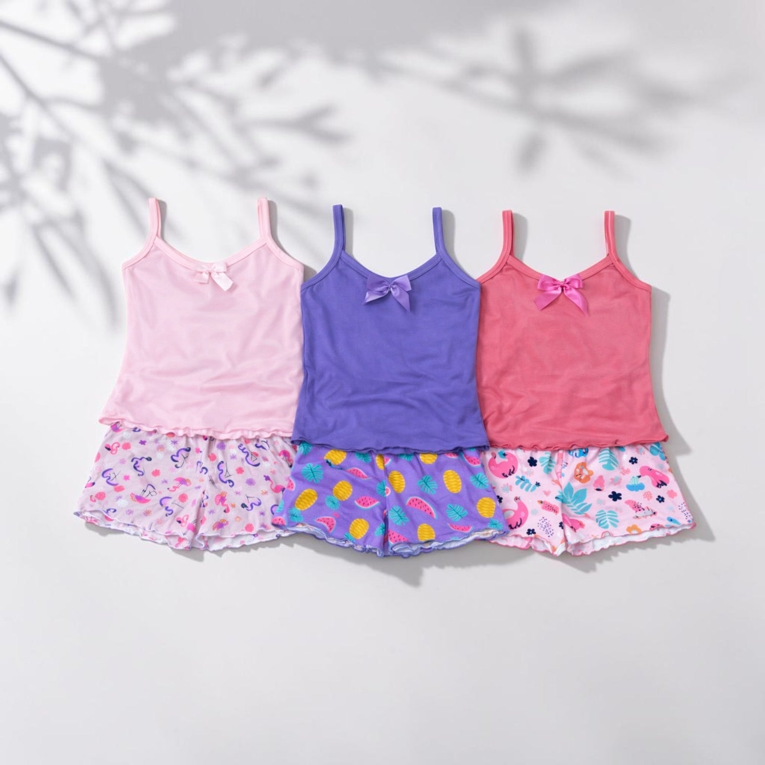 Pijama Dama Sol | Pack X3 | Short Estampado | - Vestiganga