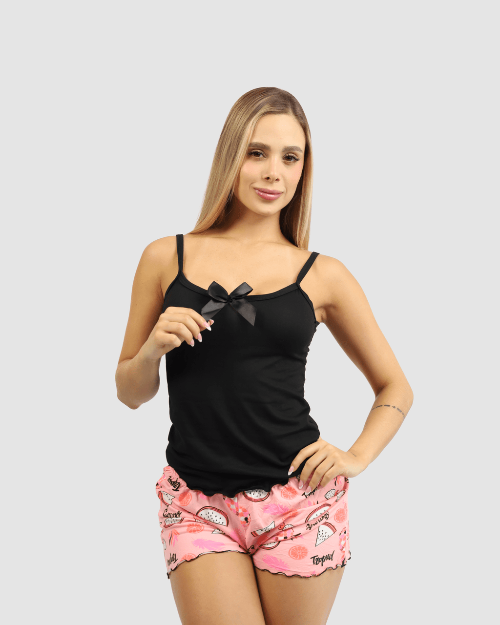 Pijama Dama Sol | Pack X3 | Tallada | Short Estampado | - Vestiganga
