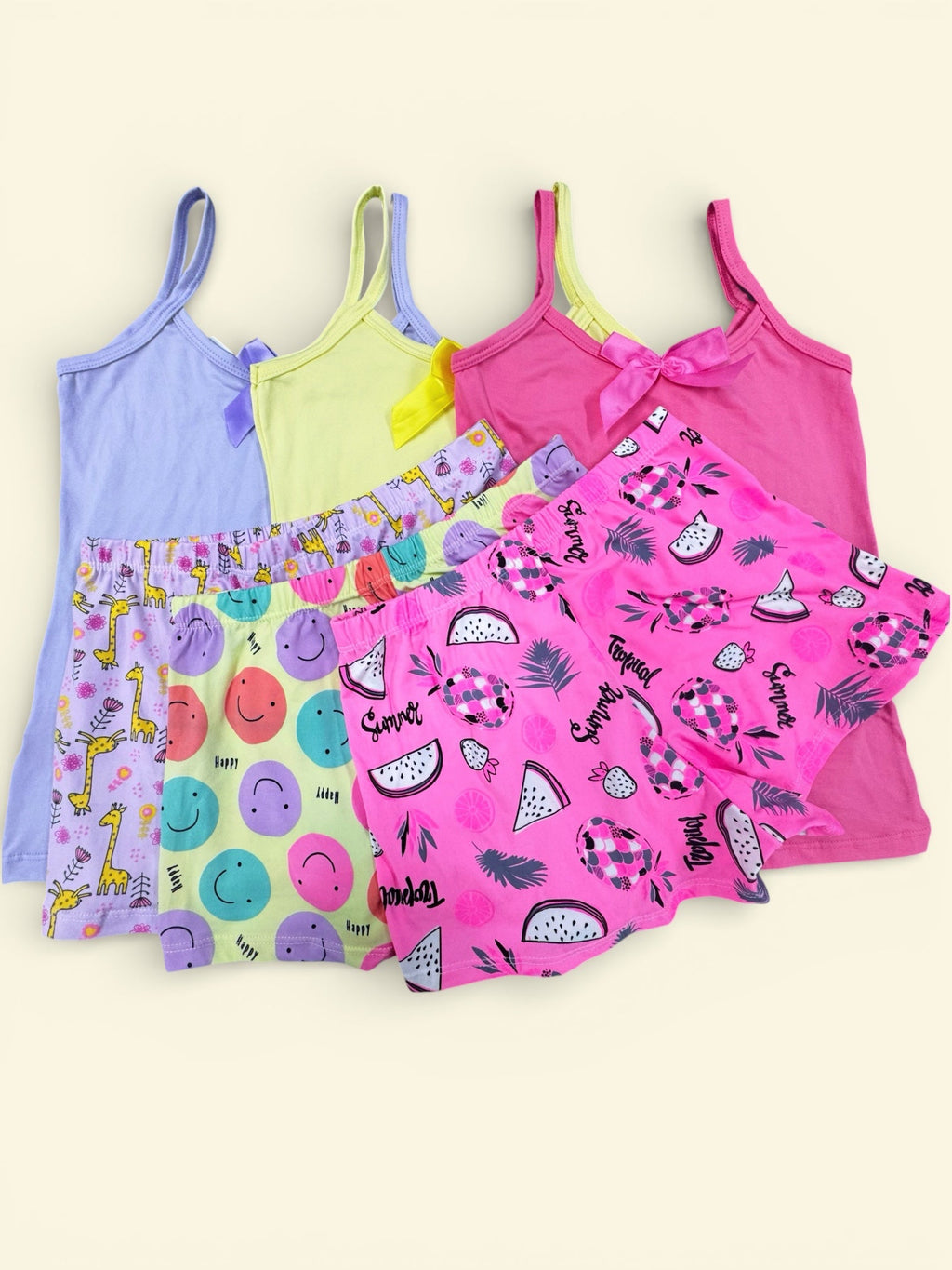 Pijama Paquete X3 Unidades | Ref 192 - 18 | Lila - Amarillo - Azul Cielo - Vestiganga