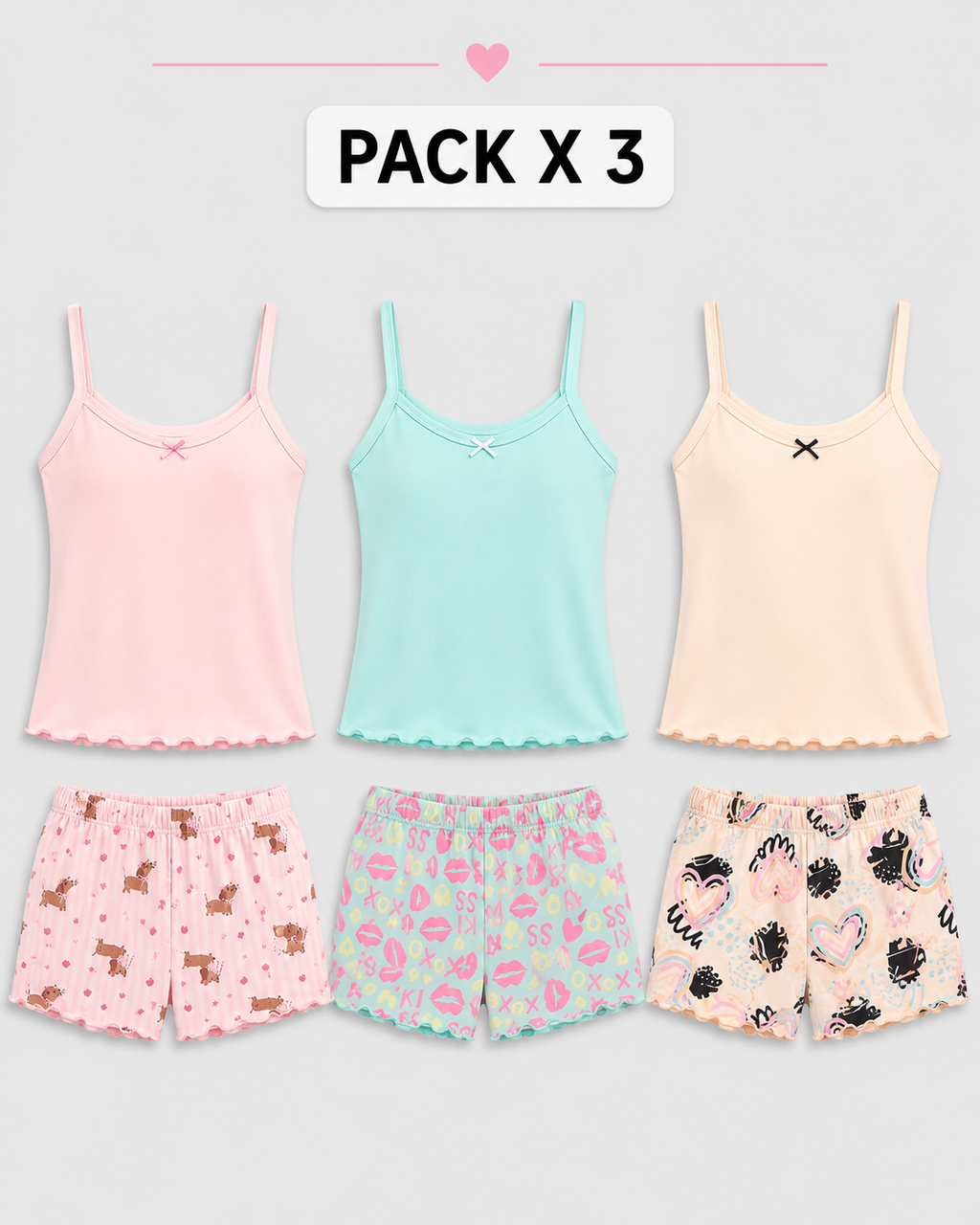 Pijama para Mujer - Camila Pack X3, Estampada